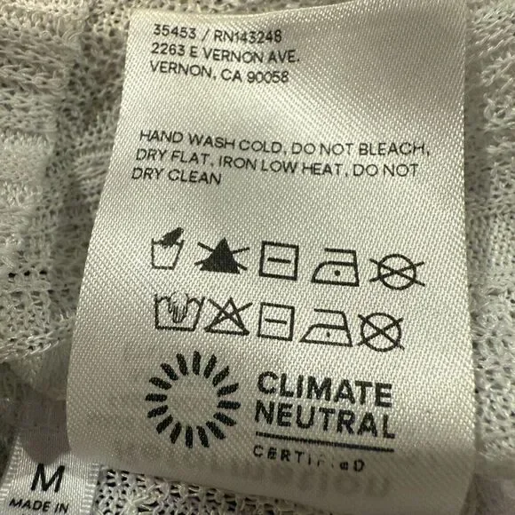 Reformation Sheer Pointelle Crop Top White Long Sleeve Size M - Picture 6 of 6